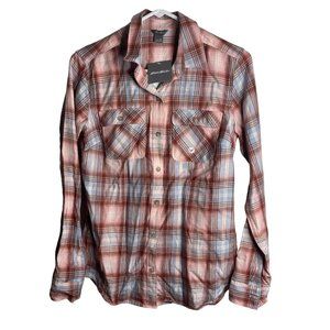Eddie Bauer Firelight Flannel Shirt Womens XS Long Sleeve Plaid CallaLilly New